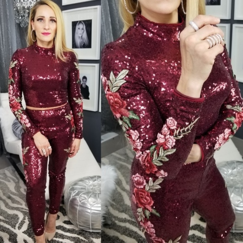 SEQUIN Pant and Top SET - Picture 1 of 3